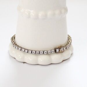 Sterling Silver 3mm CZ Tennis Bracelet Safety Catch Box Clasp